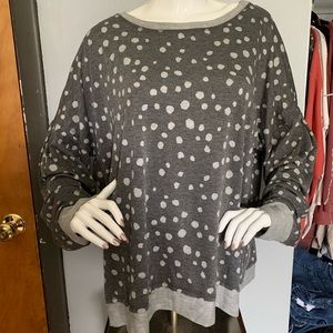 Chic Soul Doodle Dots Top, Charcoal, 3X